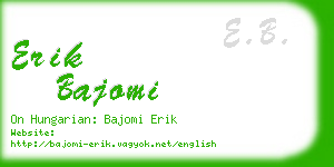 erik bajomi business card